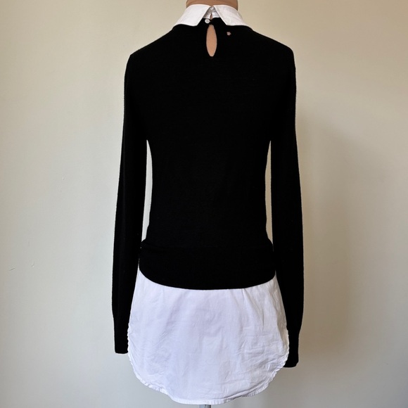Veronica Beard Phoebe Black White Mixed Media Wool Button Up Sweater Top Size XS - Picture 6 of 12